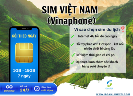  Sim Việt Nam( Vinaphone)  -  Gói 7 ngày tốc độ cao