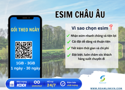 Esim Châu Âu : Gói theo ngày