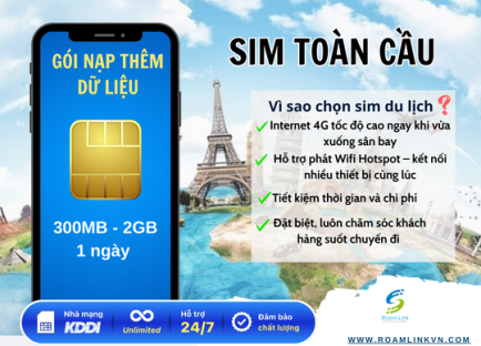 Sim Toàn Cầu - Gói nạp  thêm dữ liêu