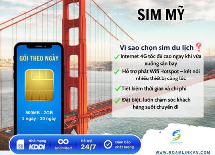 SIM Mỹ - Gói theo ngày