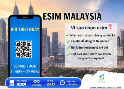 Esim Malaysia: Gói theo ngày