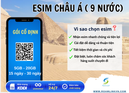 Esim Châu Á ( 9 nước): Gói cố định