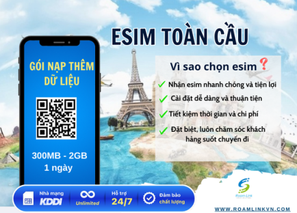 Esim Toàn Cẩu: Gói nạp thêm dữ liệu