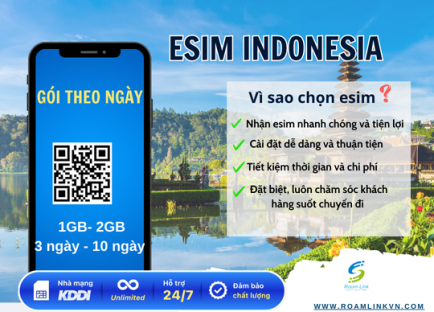 Esim Indonesia: Gói theo ngày