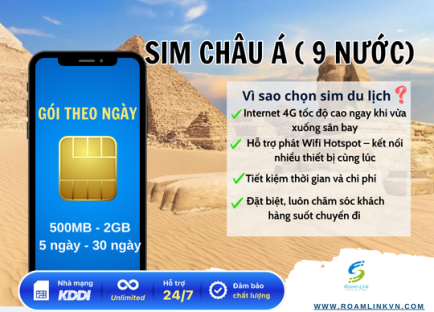 Sim Châu Á ( 9 nước): Gói theo ngày