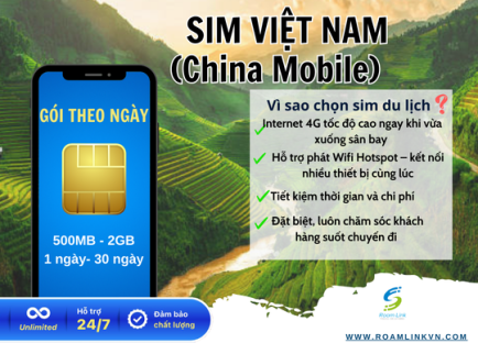 Sim Việt Nam (China Mobile)- Gói theo ngày