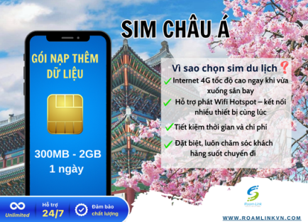 Sim Châu Á: Gói nạp thêm dữ liệu