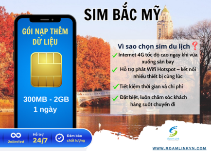 Sim Bắc Mỹ : Gói nạp thêm dữ liệu 