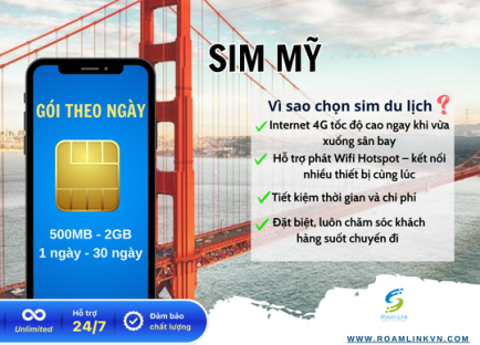 SIM Mỹ - Gói theo ngày