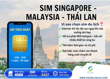 SIM Singapore-Malaysia-Thái Lan:Gói theo ngày
